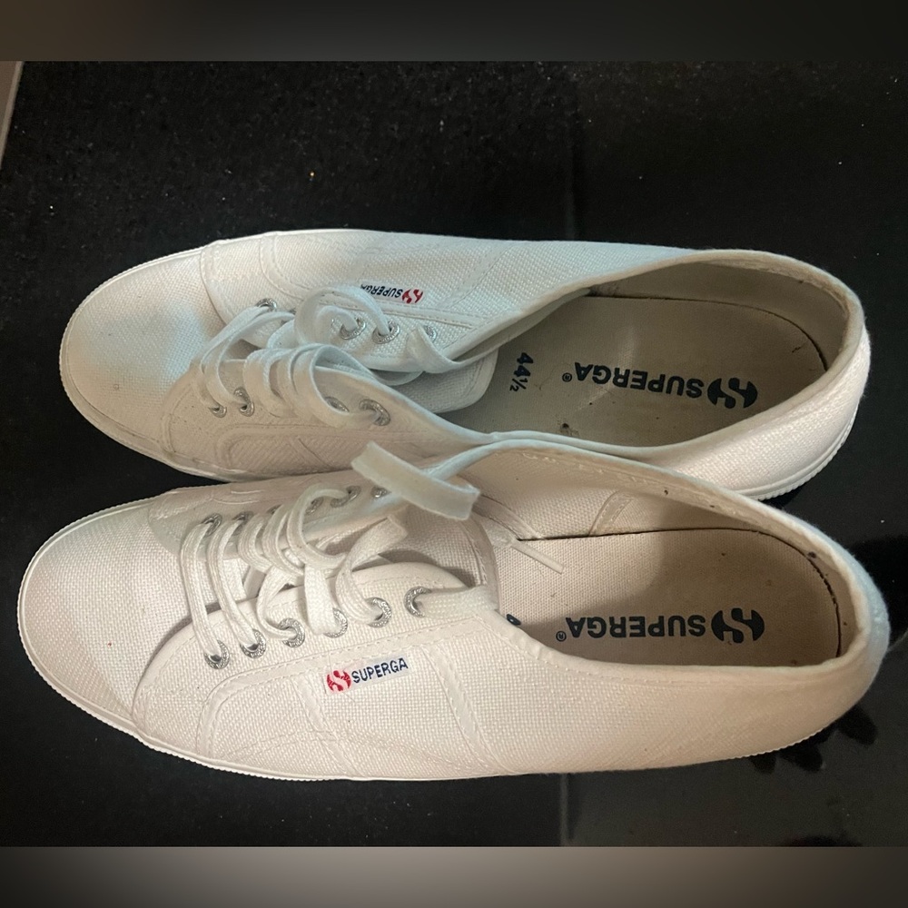 Superga Men's Low-Top Canvas Sneakers in White Sz: 44 1/2 (11 1/2) Orig: $169